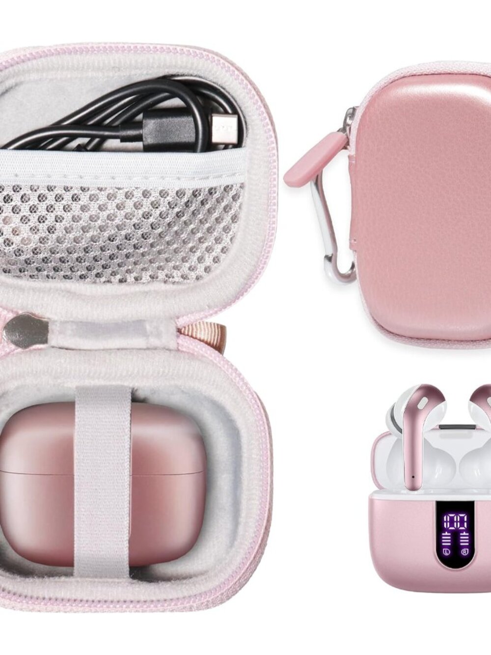 Case for TAGRY X08 Bluetooth Headphones True Wireless Earbuds 60H, mesh Pocket f